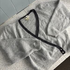 Vintage 90’s Women’s Reference Point Garrett Gray Cross Cardigan Silk Angora L